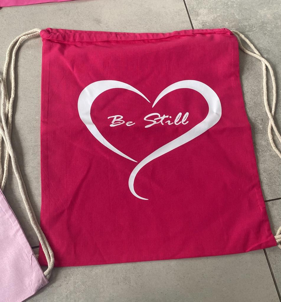 Be Still Drawstring Bag